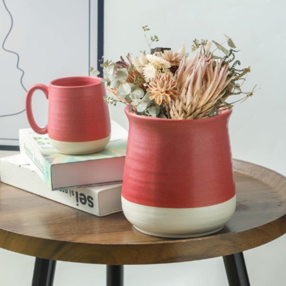 Lg - Ceramic Kitchen Utensil Holder - Farmhouse Cooking Utensil Holder Crock - Picture 5 of 10